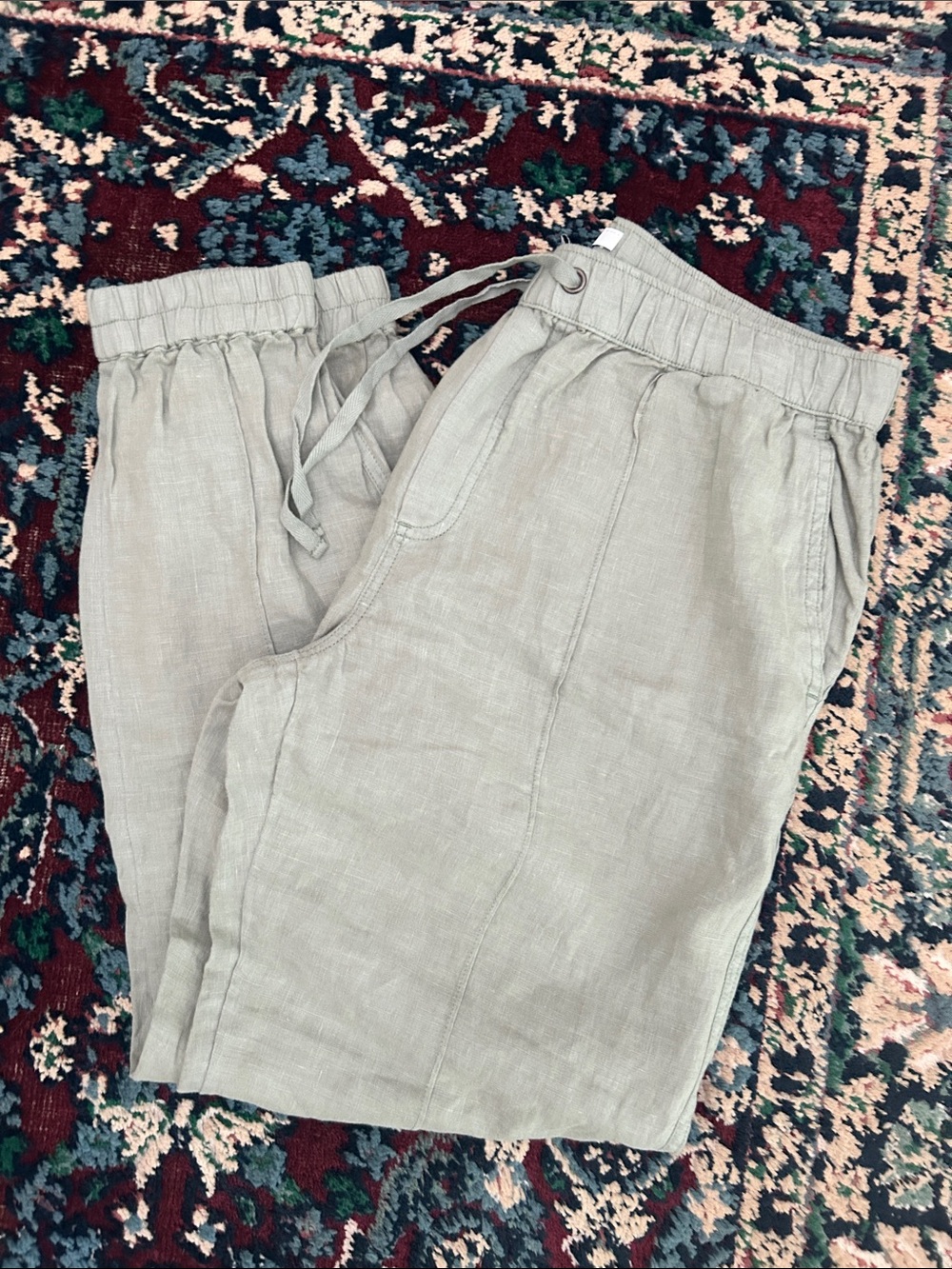 H by Halston 100% Linen Drawstring Joggers